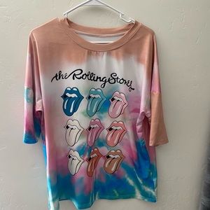 TYEDYE ROLLING STONES TEE LARGE